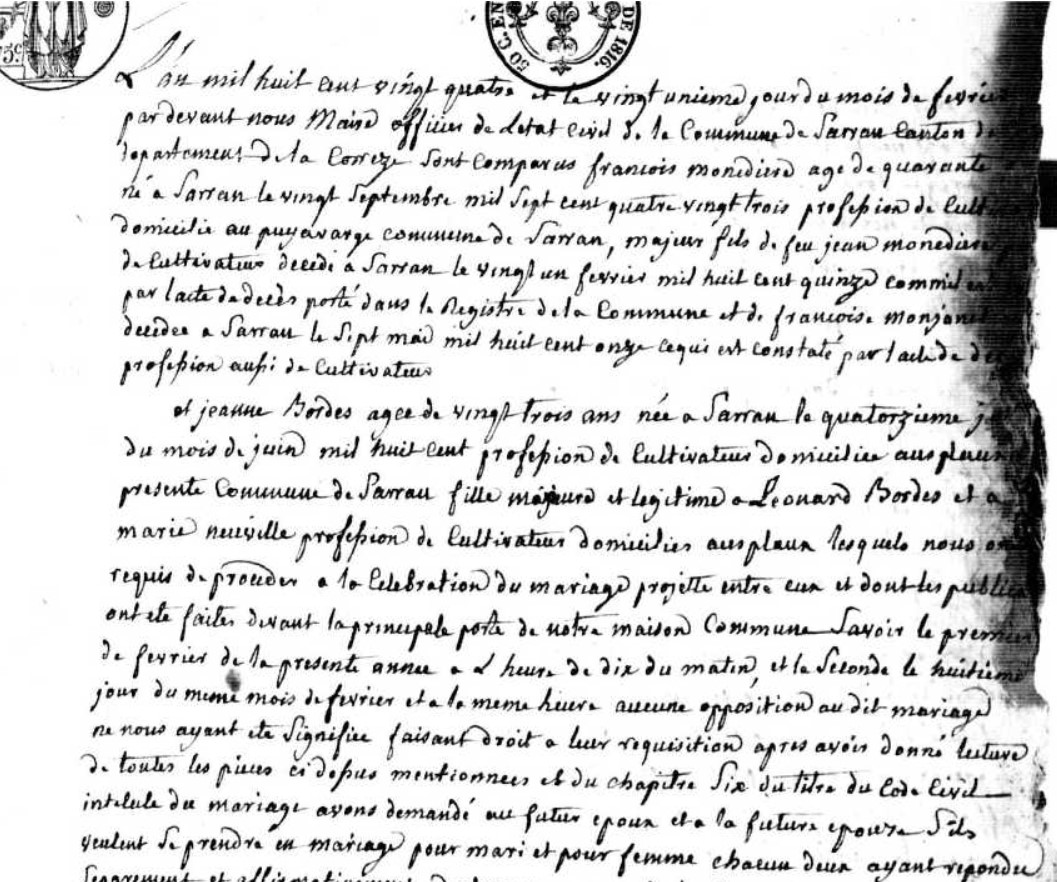 Mariage Monediere Francois - Bordes Jeanne 21_02_1824 -1.jpg